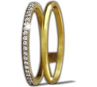 GoldDream Or 8 carats Double bague taille 56 zirconium 333 or jaune D2GDR505Y56