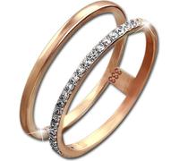 GoldDream Or 8 carats Double bague taille 56 zirconium 333 or rose D2GDR505E56