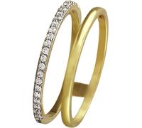 GoldDream Or 8 carats Double bague taille 58 zirconium 333 or jaune D2GDR505Y58