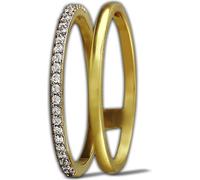 GoldDream Or 8 carats Double bague taille 60 zirconium 333 or jaune D2GDR505Y60