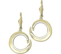 GoldDream or blanc Boucles d'oreilles Spirale Zirconia Femme 333 or jaune GDO5650Y