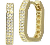 GoldDream or blanc Créoles Femme 333 or jaune Boucles d'oreilles GDO5700Y