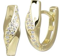 GoldDream or blanc Créoles Femme 333 or jaune Boucles d'oreilles GDO5707Y
