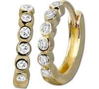 GoldDream or blanc Créoles Zirconia Femmes 333 or jaune Boucles d'oreilles GDO5628Y