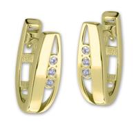 Golddream Or Blanc Lot De 3 Boucles Doreilles Créoles Femme Zircone Or Jaune 333 Gdo5621y