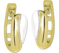 GoldDream or blanc or Créoles Elegance Femmes 333 or jaune Boucles d'oreilles GDO5635T