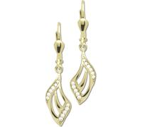 GoldDream or blanc Pendentif d'oreille classique zirconium femmes 333 or jaune GDO5649Y