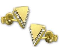 GoldDream or Boucles d'oreilles Triangle Zirconium 333 or jaune GDO5208Y