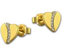 GoldDream or clou d'oreille cœur zirconium femme 333 or jaune boucles d'oreilles GDO5198Y