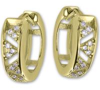 GoldDream or Créoles Triangles Zirconia Femmes 333 or jaune Boucles d'oreilles GDO5629Y