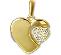 GoldDream Pendentif double cœur zirconium 333 Or Femme Bijoux authentiques GDH523WY