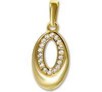 GoldDream Pendentif Ovale Zirconia blanc 333 Or Femme Bijoux Authentiques GDH525WY