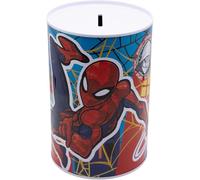 Golddunes Tirelire en métal - Design « Break to Open » - 15 x 10 x 10 cm - Finition métallique - Fente pour pièces de monnaie - Épargne éducative pour enfants (Spiderman)