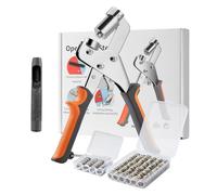 Goldeluxe Pince à oeillets kit,avec 1 Pince à oeillets pour bâches,1 poinçon en acier Machine à oeillet,300x avec rondelles.Pince a oeillets pour baches idéal pour cuir, tissu, couture, DIY