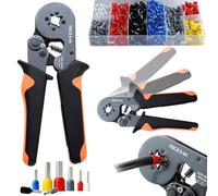 Goldeluxe Pince à Sertir,0.25-10mm²,1250 Cosses electriques a Sertir -Pince Sertir Cosse pour Installations Électriques et Réparations de Véhicules-Pinces à Sertir Polyvalentes,Pince a sertir electriq