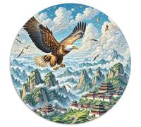 Golden Aigle Balayage Pics 1000 Pièces Jigsaw Puzzles Art Puzzle Circulaire pour Adultes Et Enfants Cadeaux Jeu D'Intelligence De l'art De La DécoRat ION Moderne 1000pcs (67.5x67.5cm