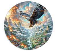 Golden Aigle Balayage Pics 1000 Pièces Puzzle Art Rond pour Adultes Et Enfants Décompression Jeu D'Intelligence De l'art De La DécoRat ION Moderne 1000pcs (67.5x67.5cm)