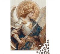 Golden Angel Armor Statue Puzzle 1000 Pièces Cadeau Unique Jeu Éducatif Défi Jouet À De Qualité Supérieure Peinture Art pour Adultes Et Enfants À Partir De 12 Ans 70x50cm/1000pcs