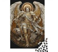 Golden Angel Warrior Art Print Puzzle 1000 Pieces Cadeau Unique Jeu Éducatif Challenge Toy À De Qualité Supérieure Peinture Art pour Adultes Et Enfants À Partir De 12 Ans 52x38cm/1000pcs