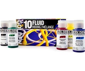 Golden Artist Colors Fluid Mixing Ensemble de peintures acryliques 10 x 30 ml