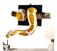 Golden Ball Python Wall Sculpture Resin 3D Shadow Effect Realistic