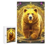 Golden Bear Mandala Art Print Puzzle 1000 Pièces Educa Jouet en Bois Cadeau Unique Décoration Intérieure Jeu Éducatif Challenge Toy Adultes Et Enfants À Partir De 14 Ans 1000 PCS