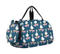 Golden Bees Sac de sport en nid d'abeille pour filles Noir, White Duck Pink Skateboard Bleu, Classique