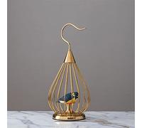 Golden Birdcage Artwork Bird Decorative Ornaments Desk Decor Crafts Furnishings Bird Cage Nordic Home Decoration (Color : A Size : 50cm) (B 45cm)