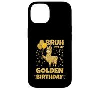 Golden Birthday Boys Girls Bday Birthday Party Lama Coque pour iPhone 14