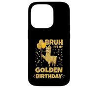 Golden Birthday Boys Girls Bday Birthday Party Lama Coque pour iPhone 14 Pro