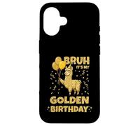 Golden Birthday Boys Girls Bday Birthday Party Lama Coque pour iPhone 16