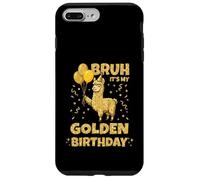 Golden Birthday Boys Girls Bday Birthday Party Lama Coque pour iPhone 7 Plus/8 Plus