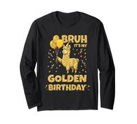Golden Birthday Boys Girls Bday Birthday Party Lama Manche Longue