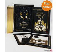 Golden Black Cat Tarot - Hochwertige Stülpdeckelschachtel mit Goldfolie: 78 Karten mit Golddruck und Booklet: 96 Seiten (Katzen Tarot, Tier Tarot)
