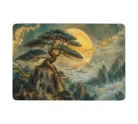 Golden Bonsai Tree Art Tapis 150 X 100 Cm, Antidérapant Cadeau De Noël | Tapis antidérapant comme cadeau du Nouvel An, avec poils courts; pour chambre et salon