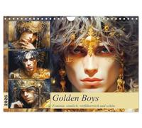 Golden Boys. Feminin, sinnlich, verführersich und schön (Wandkalender 2026 DIN A4 quer), CALVENDO Monatskalender: Kunstvolle Illustrationen von schönen Männern mit üppiger Goldverziehrung
