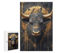 Golden Bull Sculpture Decor Puzzle 1000 Pièces Educa Jouet en Bois Cadeau Unique Décoration Intérieure Jeu Éducatif Challenge Toy Adultes Et Enfants À Partir De 14 Ans 1000 PCS