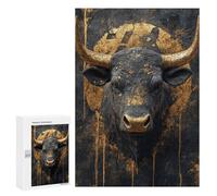 Golden Bull Sculpture Decor Puzzle 1000 Pièces Educa Jouet en Bois Cadeau Unique Décoration Intérieure Jeu Éducatif Challenge Toy Adultes Et Enfants À Partir De 14 Ans 300 PCS