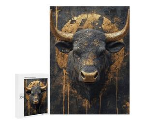 Golden Bull Sculpture Decor Puzzle 500 Pièces Educa Jouet en Bois Cadeau Unique Décoration Intérieure Jeu Éducatif Challenge Toy Adultes Et Enfants À Partir De 14 Ans 500 PCS