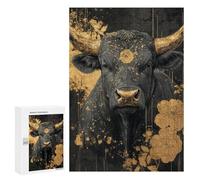 Golden Bull Wall Art Print Puzzle 1000 Pièces Educa Jouet en Bois Cadeau Unique Décoration Intérieure Jeu Éducatif Challenge Toy Adultes Et Enfants À Partir De 14 Ans 300 PCS