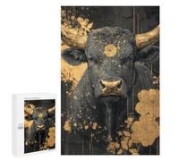Golden Bull Wall Art Print Puzzle 1000 Pièces Educa Jouet en Bois Cadeau Unique Décoration Intérieure Jeu Éducatif Challenge Toy Adultes Et Enfants À Partir De 14 Ans 1000 PCS