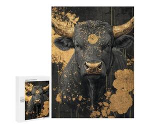 Golden Bull Wall Art Print Puzzle 500 Pièces Educa Jouet en Bois Cadeau Unique Décoration Intérieure Jeu Éducatif Challenge Toy Adultes Et Enfants À Partir De 14 Ans 500 PCS