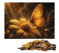 Golden Butterfly and Chrysalis in Rain Puzzle en Bois, 500 pièces | Cadeau puzzle - activité à partager en famille à son propre rythme.