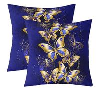 Golden Butterfly Enfants Featured Taies d'oreiller,Butterfly Taies d'oreiller 60x60 Lot de 2,Glitter Galaxy Taies d'oreiller,Garden Country Style Housses de Coussin