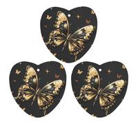 Golden Butterfly Lot de 3 désodorisants de voiture à suspendre en forme d'amour - Cartes parfumées durables pour voiture, maison, bureau - Style gris