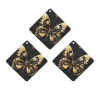 Golden Butterfly Lot de 3 désodorisants de voiture à suspendre en forme de losange pour voiture, maison, bureau, style noir