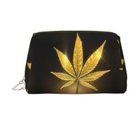 Golden Cannabis Organiseur de maquillage portable pour femme, doré, Taille unique, Trousse de toilette
