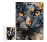 Golden Cat Eyes Art Print Puzzle 500 Pièces Educa Jouet en Bois Cadeau Unique Décoration Intérieure Jeu Éducatif Challenge Toy Adultes Et Enfants À Partir De 14 Ans 500 PCS