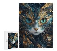 Golden Cat Face Art Print Puzzle 1000 Pièces Educa Jouet en Bois Cadeau Unique Décoration Intérieure Jeu Éducatif Challenge Toy Adultes Et Enfants À Partir De 14 Ans 500 PCS
