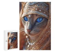 Golden Cat with Blue Eyes Puzzle 1000 Pièces Educa Jouet en Bois Cadeau Unique Décoration Intérieure Jeu Éducatif Challenge Toy Adultes Et Enfants À Partir De 14 Ans 1000 PCS